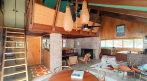 Living room with fireplace